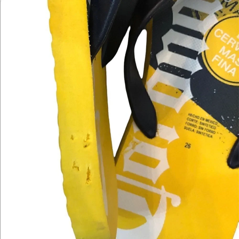 Corona yellow and blue foam flip flops